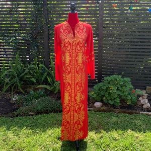 Vintage 1970s Nefertiti Caftan Dress S